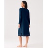 GYS Bamboo Viscose Nightgowns for Women Soft Long Sleeve V-Neck Sleep Shirt(Ink Blue)