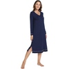 GYS Bamboo Viscose Nightgowns for Women Soft Long Sleeve V-Neck Sleep Shirt(Navy)