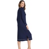 GYS Bamboo Viscose Nightgowns for Women Soft Long Sleeve V-Neck Sleep Shirt(Navy)