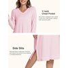 GYS Bamboo Viscose Nightgowns for Women Soft Long Sleeve V-Neck Sleep Shirt(Pink)