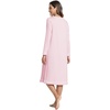 GYS Bamboo Viscose Nightgowns for Women Soft Long Sleeve V-Neck Sleep Shirt(Pink)