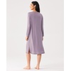 GYS Bamboo Viscose Nightgowns for Women Soft Long Sleeve V-Neck Sleep Shirt(Violet)