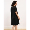 GYS Bamboo Viscose Short Sleeve Nightgowns for Women(Black)