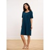 GYS Bamboo Viscose Short Sleeve Nightgowns for Women(Ink Blue)