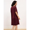 GYS Bamboo Viscose Short Sleeve Nightgowns for Women(Wine Red)