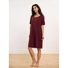 GYS Bamboo Viscose Short Sleeve Nightgowns for Women(Wine Red)