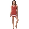 GYS Bamboo Viscose Tank Pajamas for Women Cooling Pjs Set for Hot Flashes(B- Brick Red)