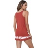 GYS Bamboo Viscose Tank Pajamas for Women Cooling Pjs Set for Hot Flashes(B- Brick Red)