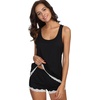 GYS Bamboo Viscose Tank Pajamas for Women Cooling Pjs Set for Hot Flashes(Black)