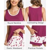 GYS Bamboo Viscose Tank Pajamas for Women Cooling Pjs Set for Hot Flashes(D- Deep Purple)