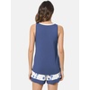 GYS Bamboo Viscose Tank Pajamas for Women Cooling Pjs Set for Hot Flashes(D- Indigo Blue)