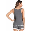 GYS Bamboo Viscose Tank Pajamas for Women Cooling Pjs Set for Hot Flashes(Dark Heather Grey)