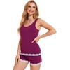 GYS Bamboo Viscose Tank Pajamas for Women Cooling Pjs Set for Hot Flashes(Dark Purple)