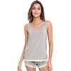 GYS Bamboo Viscose Tank Pajamas for Women Cooling Pjs Set for Hot Flashes(Light Grey)