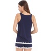 GYS Bamboo Viscose Tank Pajamas for Women Cooling Pjs Set for Hot Flashes(Navy)