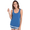 GYS Bamboo Viscose Tank Pajamas for Women Cooling Pjs Set for Hot Flashes(Prussian Blue)