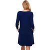 GYS Women’s Bamboo Viscose 3/4 Sleeve V-neck Nightgown(Navy)
