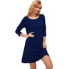 GYS Women’s Bamboo Viscose 3/4 Sleeve V-neck Nightgown(Navy)