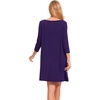 GYS Women’s Bamboo Viscose 3/4 Sleeve V-neck Nightgown(Purple)