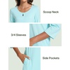 GYS Women’s Bamboo Viscose Cooling 3/4 Sleeve Scoopneck Nightgown(Aqua)