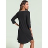 GYS Women’s Bamboo Viscose Cooling 3/4 Sleeve Scoopneck Nightgown(Black)