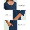 GYS Women’s Bamboo Viscose Cooling 3/4 Sleeve Scoopneck Nightgown(Ink Blue)