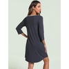 GYS Women’s Bamboo Viscose Cooling 3/4 Sleeve Scoopneck Nightgown(Midnight Blue)