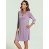 GYS Women’s Bamboo Viscose Cooling 3/4 Sleeve Scoopneck Nightgown(Violet)