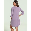 GYS Women’s Bamboo Viscose Cooling 3/4 Sleeve Scoopneck Nightgown(Violet)