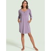 GYS Women’s Bamboo Viscose Cooling 3/4 Sleeve Scoopneck Nightgown(Violet)