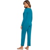 GYS Women’s Bamboo Viscose Long Sleeve Pajamas Set(Teal Blue)