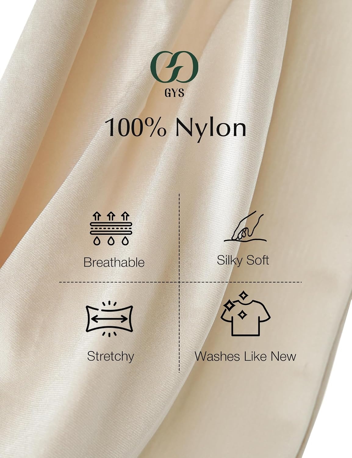 image:imageGYS Full Slip for Women Under Dress Non Cling Cami Slip DressBeige