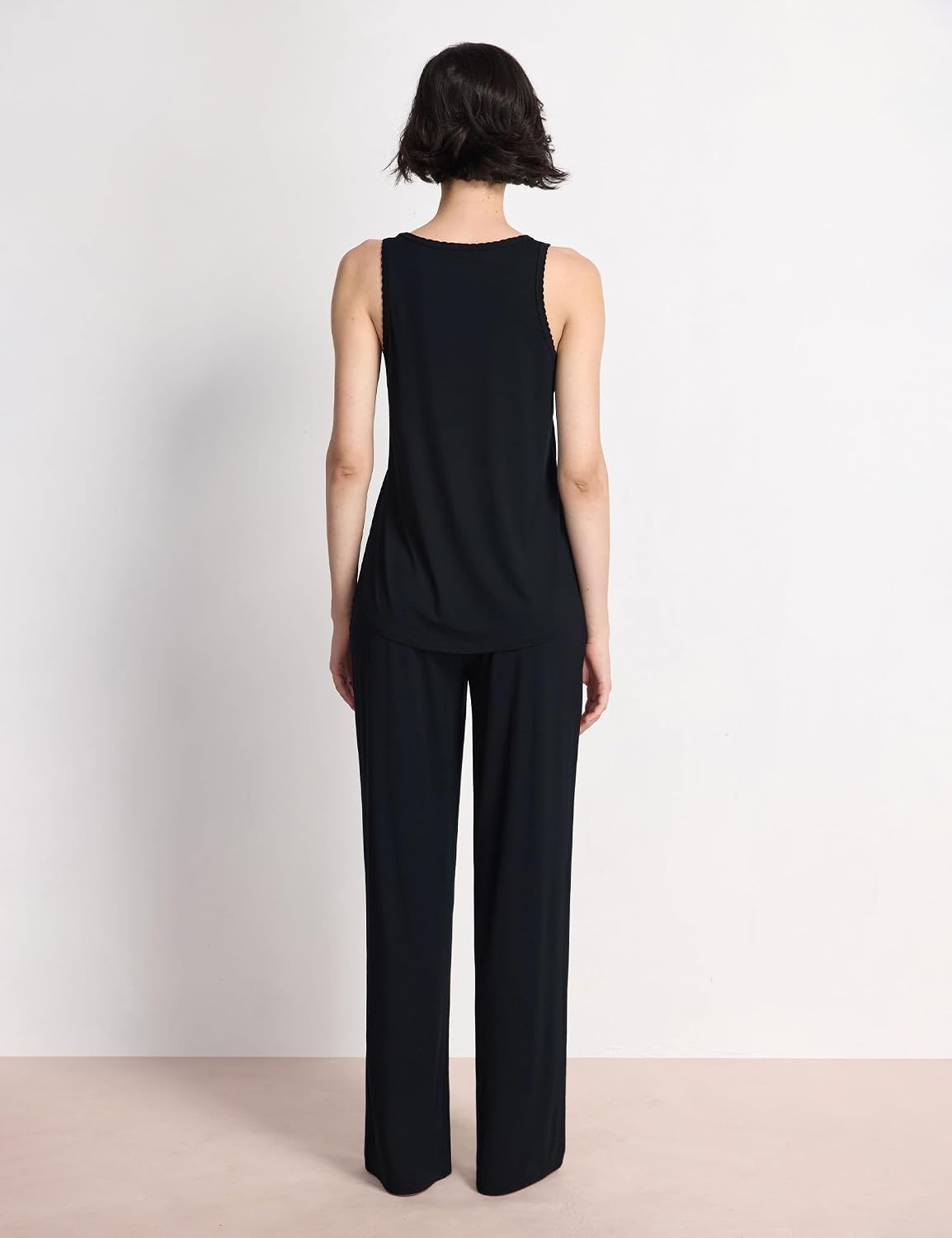 image:imageGYS Womens Bamboo Viscose Cooling U Neck Tank Pajama SetBlack