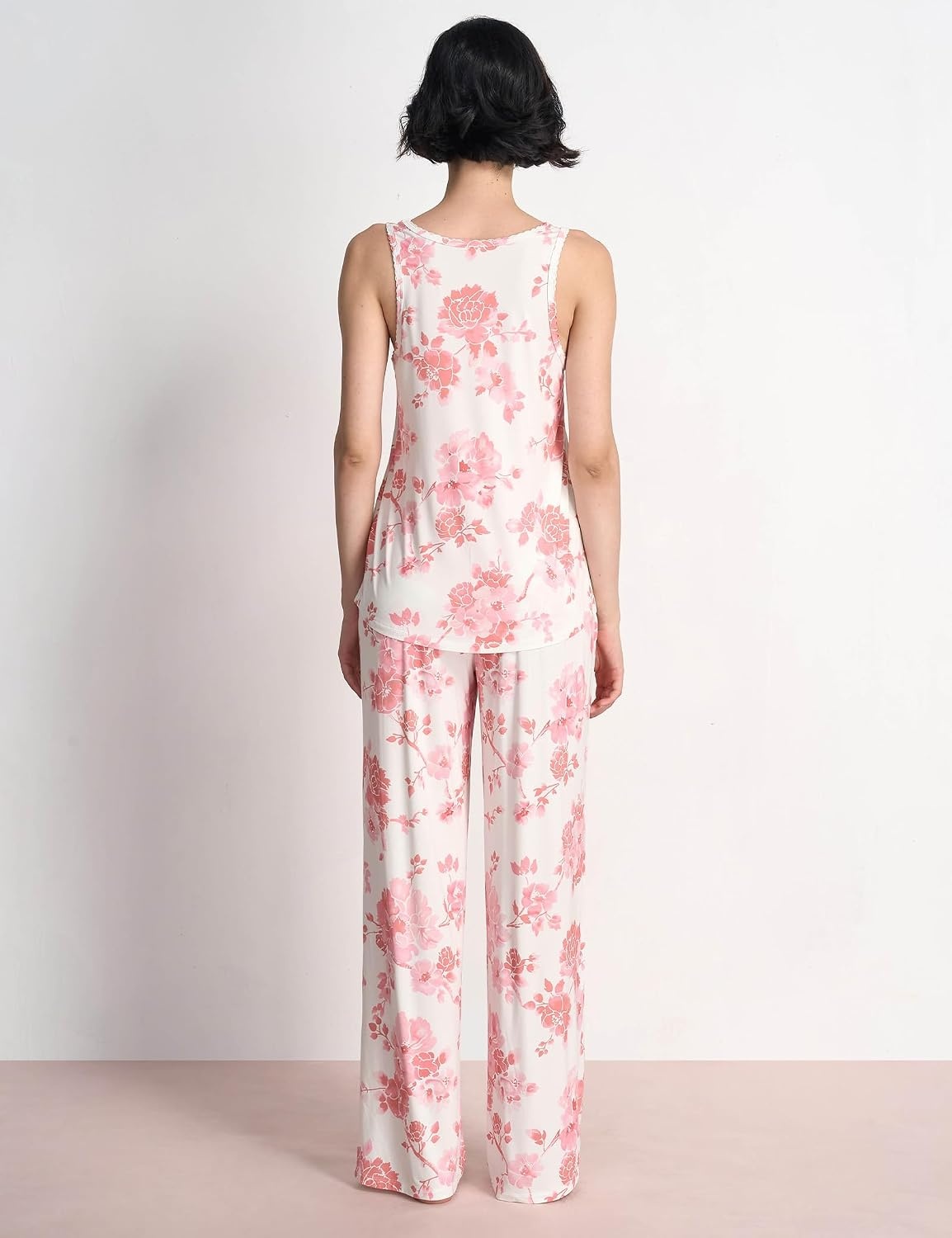 image:imageGYS Womens Bamboo Viscose Cooling U Neck Tank Pajama SetPeony