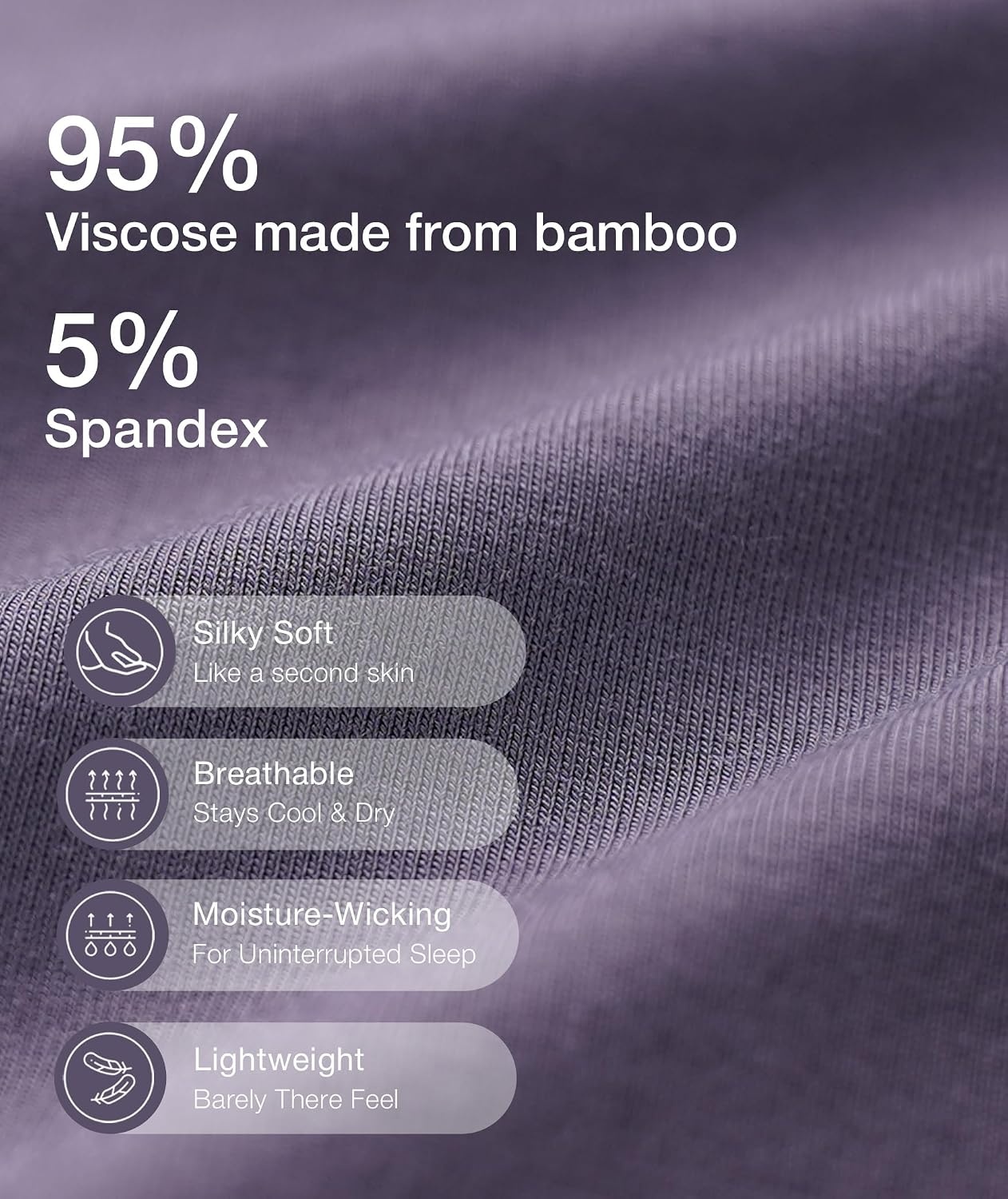 image:imageGYS Womens Bamboo Viscose Long Sleeve Pajamas SetAir Purple
