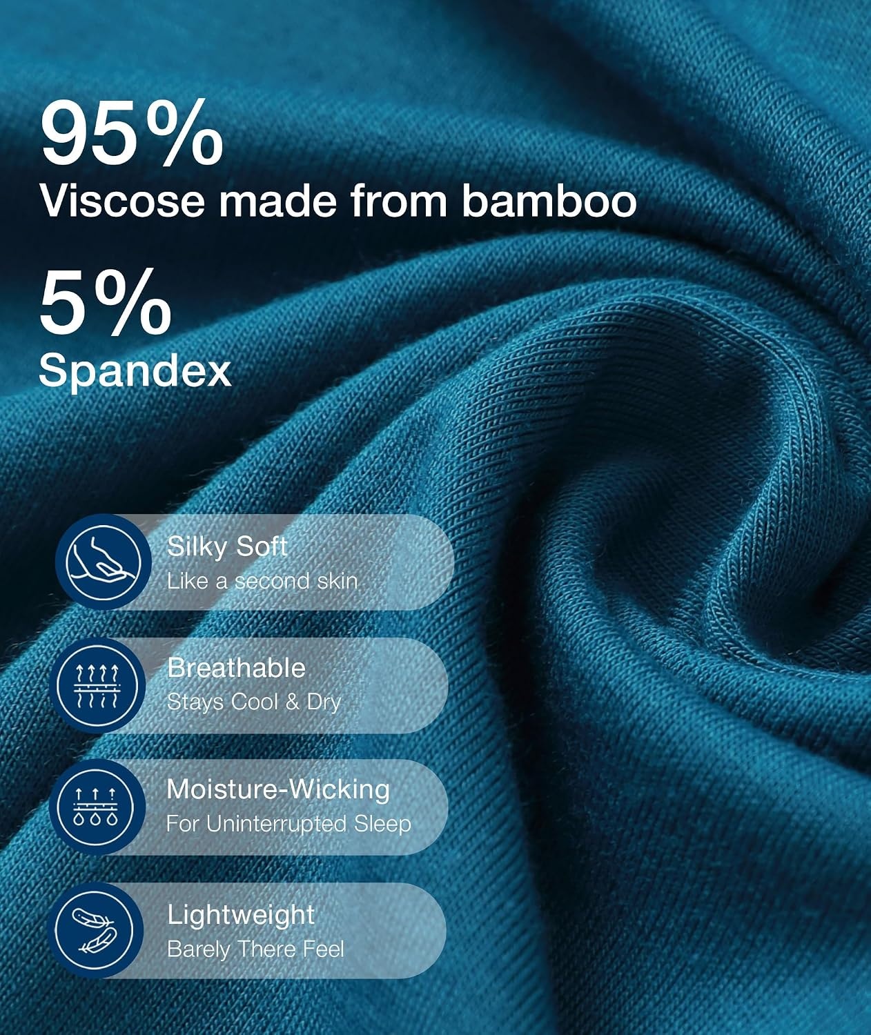 image:imageGYS Womens Bamboo Viscose Long Sleeve Pajamas SetBlueBubble