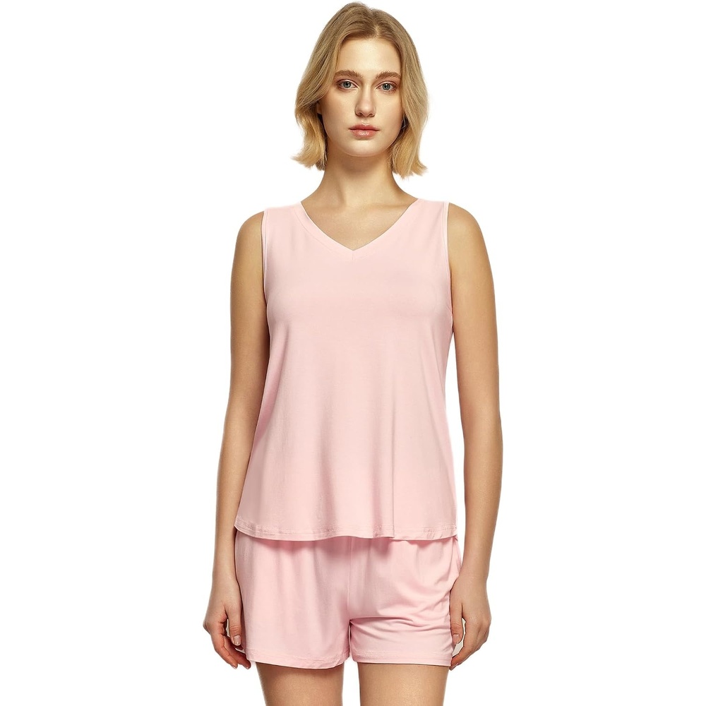 image:imageGYS Womens Bamboo Viscose Cooling Tank Pajama SetPink