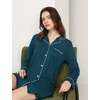 GYS Bamboo Viscose Long Sleeve Nightgowns for Women(Ink Blue)