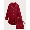 GYS Bamboo Viscose Long Sleeve Nightgowns for Women(Wine Red)