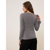 GYS Bamboo Viscose Women’s Pajama Tops, V-Neck Long Sleeve Base Layer Tees(V Neck-grey)