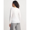 GYS Bamboo Viscose Women’s Pajama Tops, V-Neck Long Sleeve Base Layer Tees(V Neck-white)