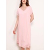GYS Cooling Bamboo Viscose Nightgowns for Women(Pink)