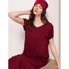 GYS Cooling Bamboo Viscose Nightgowns for Women(Wine Red)