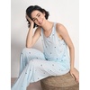 GYS Women’s Bamboo Viscose Cooling U Neck Tank Pajama Set(Blue Stripes)