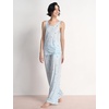 GYS Women’s Bamboo Viscose Cooling U Neck Tank Pajama Set(Blue Stripes)