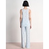 GYS Women’s Bamboo Viscose Cooling U Neck Tank Pajama Set(Blue Stripes)