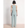 GYS Women’s Bamboo Viscose Cooling U Neck Tank Pajama Set(Light Greyish Green)