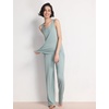 GYS Women’s Bamboo Viscose Cooling U Neck Tank Pajama Set(Light Greyish Green)