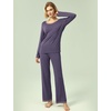GYS Women’s Bamboo Viscose Long Sleeve Pajamas Set(Air Purple)