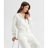 GYS Women’s Full Zip Up Hoodie, Fashion Cropped Jackets, White, Small